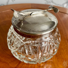 Vintage Cut Glass Sugar Bowl -