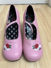 Tuk  Shoe Uk 8 US 10 In Pink With Strap And Block Heel With Rose Motif