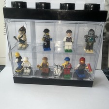 Lego Figure  Display Cabinet For 8 Figures Black In Colour Clear Perspex