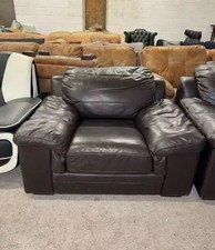 Dfs Dark Brown Real Leather Armchair