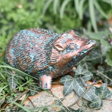 Deluxe Miniature Hedgehog Garden Sculpture - Cast Iron Outdoor Ornament