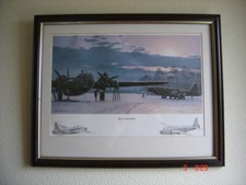 Framed aviation  print signed