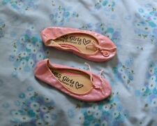 M&S Sparkly Pink Ballet Pumps Flats Dolly Shoes UK 1 School Girls kids