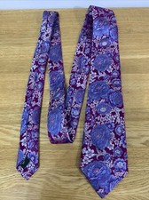 POSH & DANDY Navy Blue / Purple FLORAL DESIGN  TIE 100% silk VGC