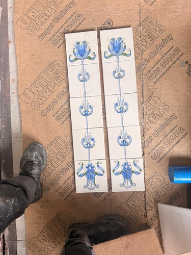 Blue tulip fire casting tile - blue,