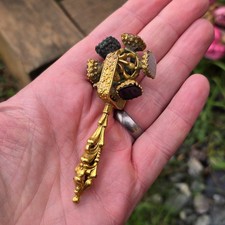 Antique Multi Wheel Seal - 6 intaglios in hardstone Gilt metal handle c19th Wax