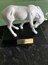 Beswick Sunlight White Pony On Black Plinth