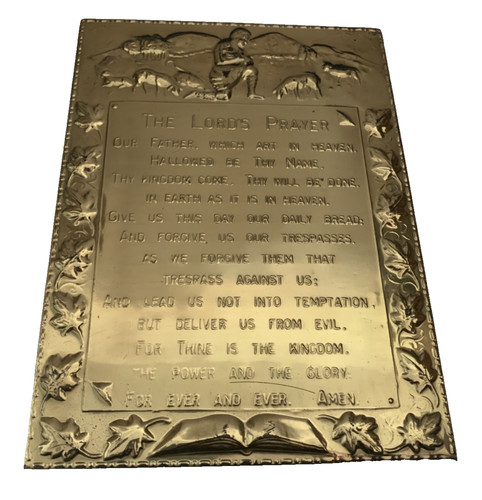 Vintage brass lords prayer - vintage,