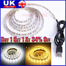 1M 3M 5M 5V LED Strip Light Warm/ White TV Backlights Room Lights USB Powered