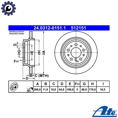 Brake disc 0312 0151 1 - 2x,