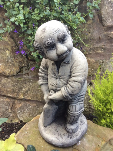 Stone garden cricketer - garden, cricket