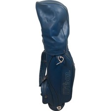 Wilson Golf Bag Blue Vinyl Leatherette Vintage 1980s Classic Staff Carrybag Hood