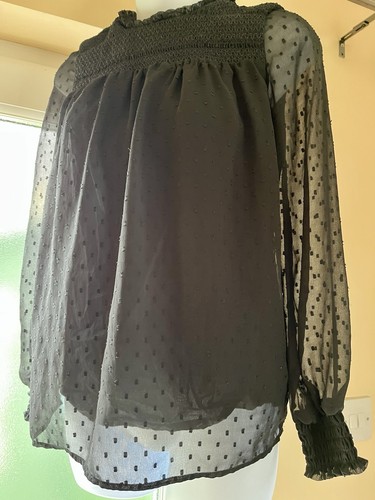 Girls black sheer chiffon - black,