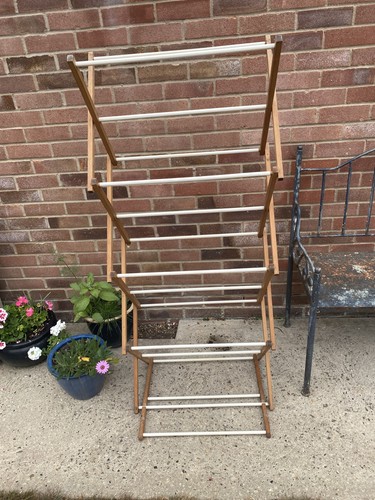 Vintage wooden clothes horse - clothes,