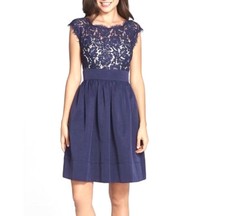 Eliza J Blue Lace & Faille