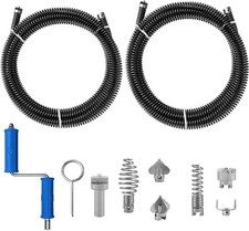 Drain Snake Unblocker 2 x 3 Metre Spirals, φ12 mm, with 6 Pieces Drain Cleaner G