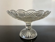 Vintage Cut Glass Stemmed Compote Bon Bon Dish Bowl