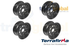 Black Modular 8x16 Steel Wheels x4 for LR Discovery 2 TD5 V8 Terrafirma GRW012