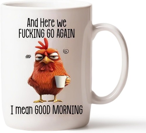 Funny chicken mug - chicken, here