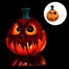 Halloween LED Pumpkin Lamp Orange Jack-O-Lantern Light Home Party Decoration UK 