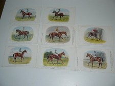 8 x Thoroughbred Race Horse Postcards by artist M Bind Horse racing Racehorse