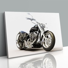 Motorcycle Chrome Motorbike Bike Canvas Framed Print Picture Wall Art