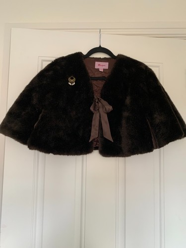 Monsoon faux fur shrug cape - faux,