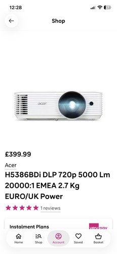 Acer projector home cinema - projector,
