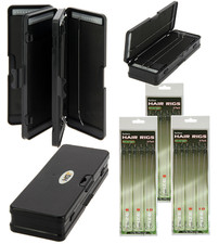 NGT Carp Fishing Rig Wallet Box 6 Way 72 Rigs With 18 x Hair Rigs Barbless