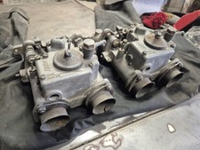 Nikki Carburetors Twin On Cross Flow Manifold Retro Not Webers Etc  vintage