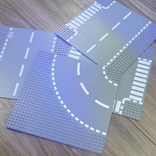 Lego road plates gray white - lego,