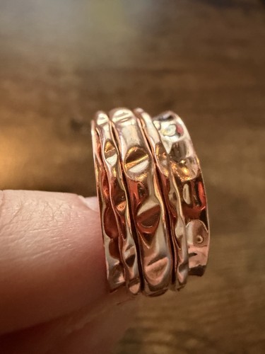 Rose gold tone hammered - gold,