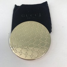 Gucci Gold Compact Make-Up Double Mirror Handbag Mirror in Pouch