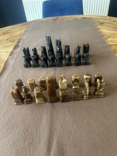Vintage onyx chess - set, pieces