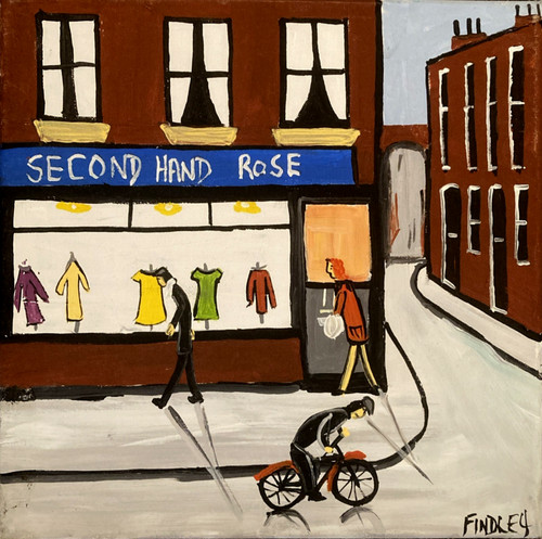 Second hand rose signed oil - rose",