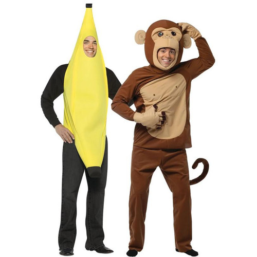 Banana and monkey couple - and,