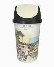 50L RETRO SWING BIN KITCHEN BIN VINTAGE SHABBY CHIC CREAM CUPCAKE VENICE FLORAL