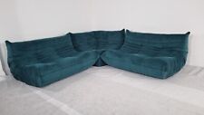 Ligne Roset Togo suite of 2 x 2-seater and corner in Teal velvet sublime conditi
