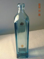 Johnnie Walker 70cl Glass Bottle. Blue Glass. Square Shape. Empty