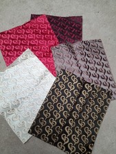 Big fabric samples, job lot, scrap bundle 5 beautiful embroidered silks, craft 