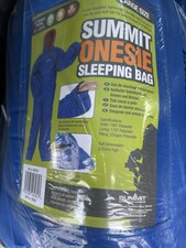 Wearable Sleeping Bag Large Adult Sac Body Suit Blue Warm Camping Fishing Summit