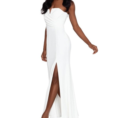 Xscape strapless white dress - strapless,