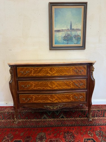 French inlaid walnut - french, marble