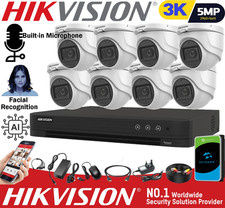 HIKVISION 5MP CCTV CAMERA SYSTEM DVR 4CH 8CH AUDIO IN MIC NIGHT VISION Full  KIT