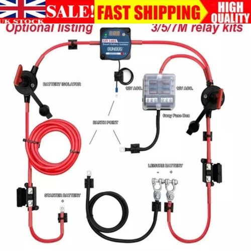 Battery split charge - relay, kit