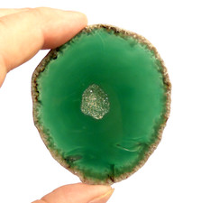 Banded Green Agate Geode Slice