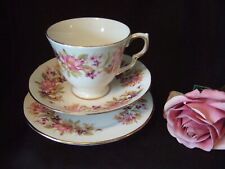 Vintage Colclough Bone China Wayside Trio Tea Cup Saucer Plate Honeysuckle