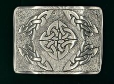 Stunning Antique Chrome Kilt Belt buckle Full Celtic design only £14.99