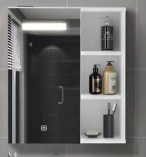 Othello Bathroom Mirror Cabinet and storage with Lights[1 Door+3 Shelves] 7-2-9