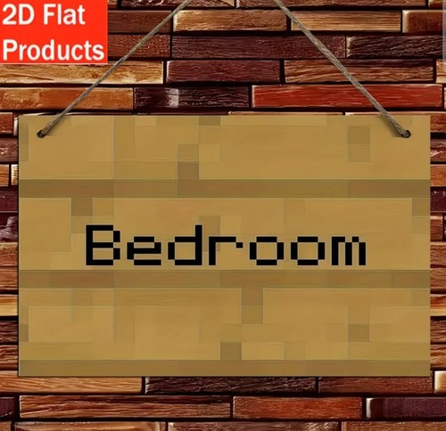 Pixelated bedroom sign - pixelated,